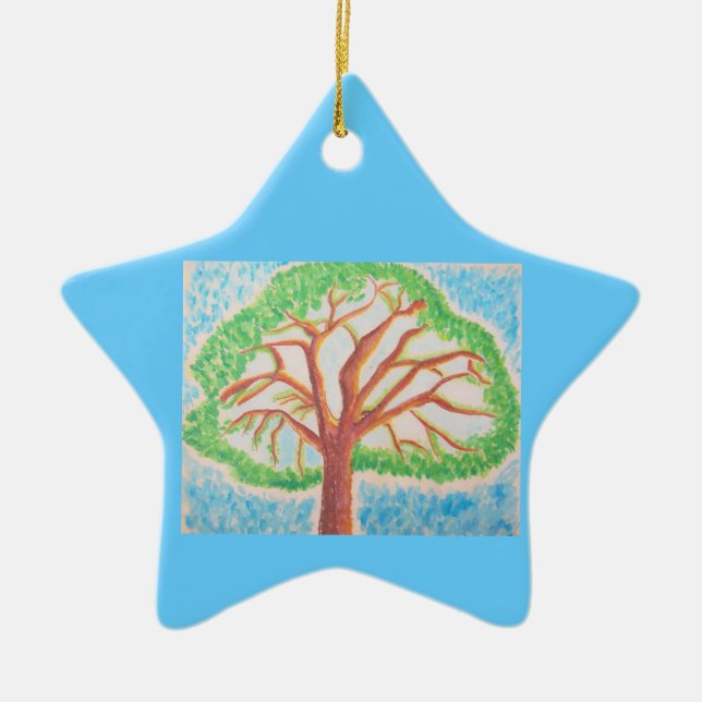 Ornement Étoile En Céramique Arbre de l'ornement vedette (Devant)