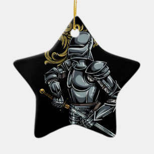 Ornement Étoile En Céramique Armure foncée de chevalier
