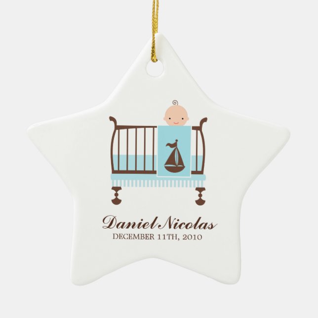 Ornement Étoile En Céramique Bébé dans l'ornement du lit (Devant)