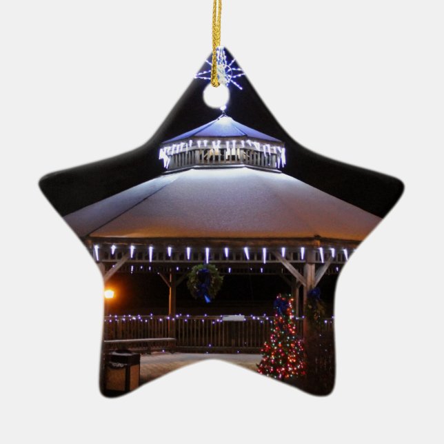 Ornement Étoile En Céramique Belvédère de Noël (Devant)