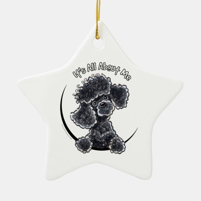 Ornement Étoile En Céramique Black Toy Poodle IAAM (Devant)
