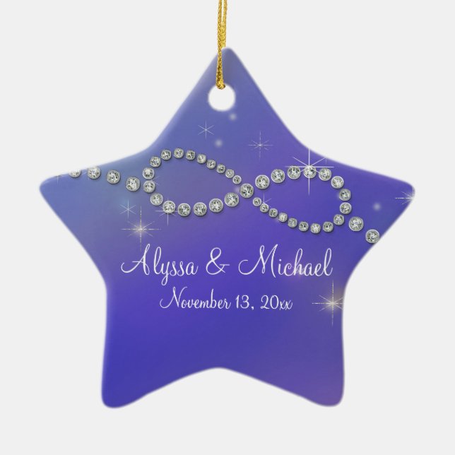 Ornement Étoile En Céramique Blue Infinity Symbole Sign Infinite Love Twinkling (Devant)
