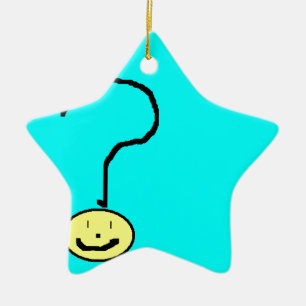 Ornement Étoile En Céramique Bonne question souriante Mark Emoji, Art pour enfa