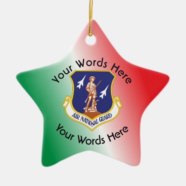 Ornement Étoile En Céramique Bouclier de la Garde aérienne (Devant)