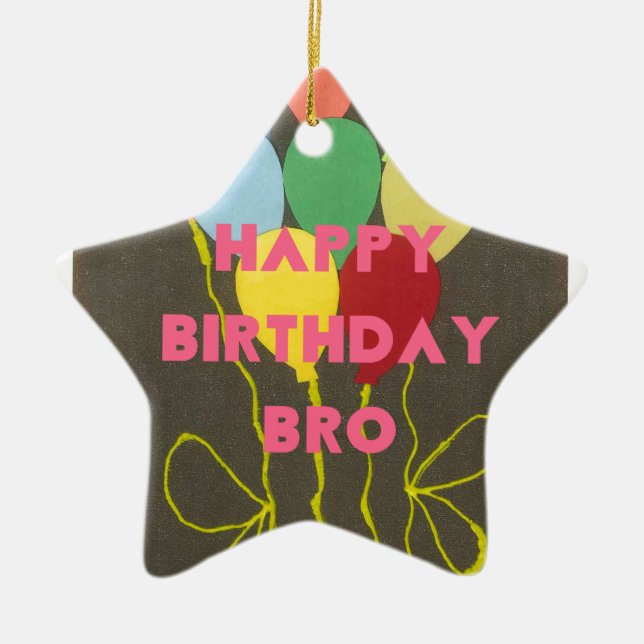 Ornement Étoile En Céramique Bro Art d'anniversaire heureux (Devant)