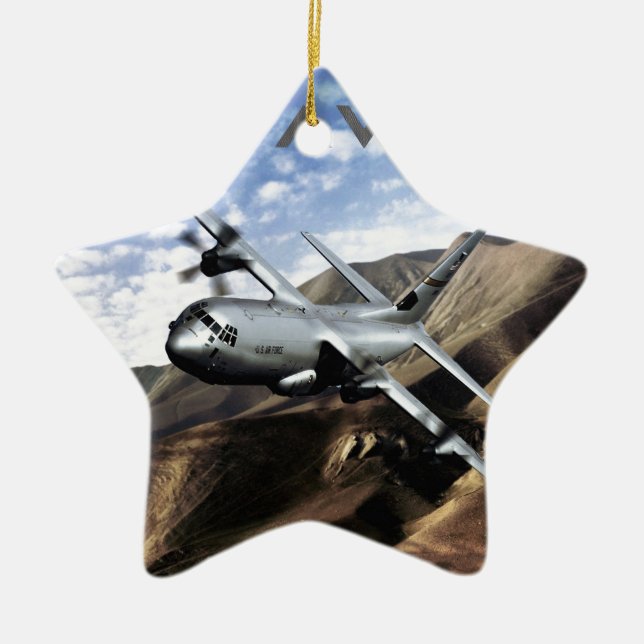 Ornement Étoile En Céramique C-130 HERCULES Avion militaire (Devant)