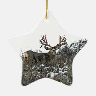Ornement Étoile En Céramique Cerfs communs de mule de monstre 2