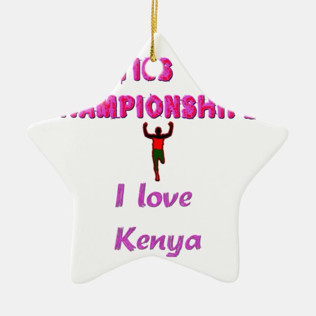Ornement Étoile En Céramique Championnats du monde d'athlétisme Kenya Runner :  (Devant)
