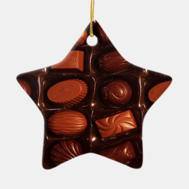 Ornement Étoile En Céramique Chocolats (Devant)
