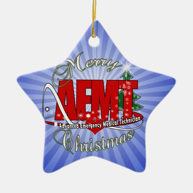 Ornement Étoile En Céramique CHRISTMAS AEMT technologie Médicale d'urgence avan (Devant)