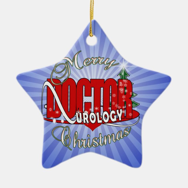 ORNEMENT ÉTOILE EN CÉRAMIQUE CHRISTMAS DOCTOR UROLOGY UROLOGISTE (Devant)