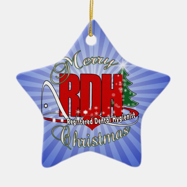 Ornement Étoile En Céramique CHRISTMAS RDH Dental Hygienist (Devant)