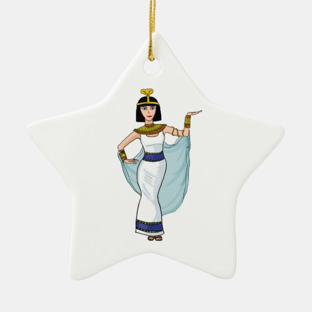 Ornement Étoile En Céramique Cléopâtre le pharaon de l'Egypte (Devant)