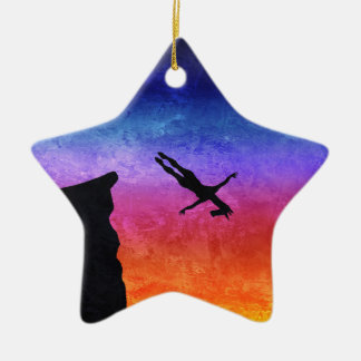 Ornement Étoile En Céramique Cliff Dive Unicorn