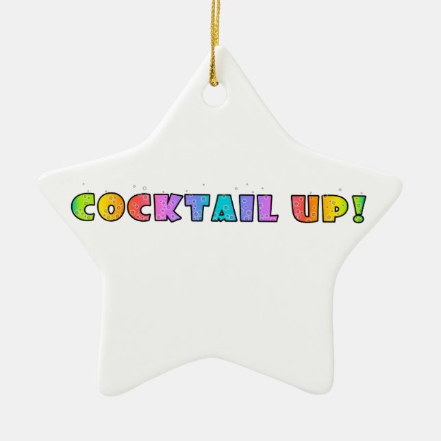 ORNEMENT ÉTOILE EN CÉRAMIQUE COCKTAIL UP ! TRAITEMENT DE L'ORNEMENT (Devant)
