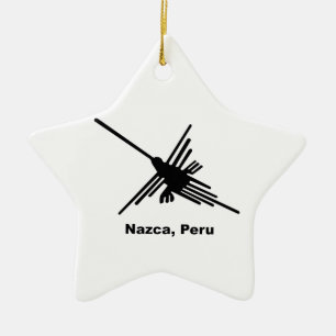 Ornement Étoile En Céramique Colibri Nazca, Pérou