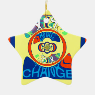 Ornement Étoile En Céramique Colorful USA Change : A Festive Design Art Print