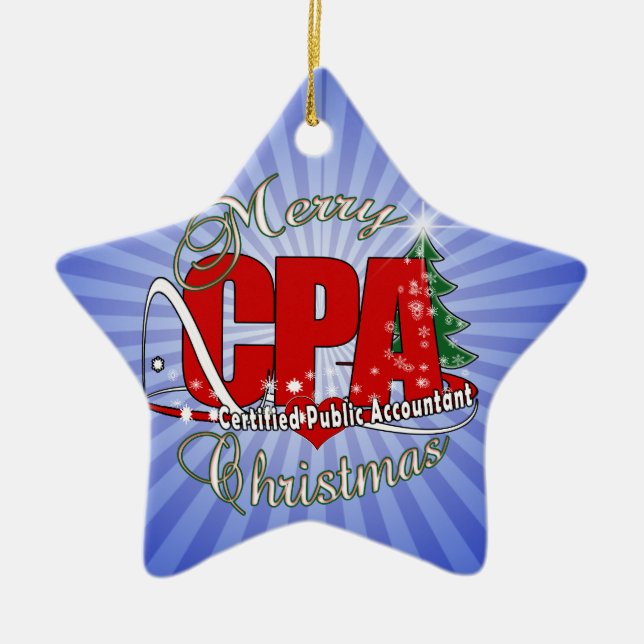 Ornement Étoile En Céramique Comptable public certifié CPA CHRISTMAS (Devant)