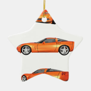 Ornement Étoile En Céramique Corvette orange :