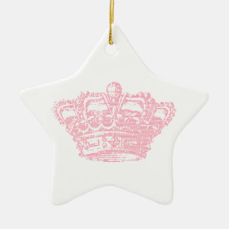 Ornement Étoile En Céramique Couronne rose