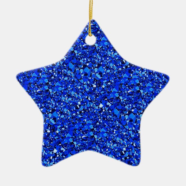 Ornement Étoile En Céramique cristaux de quartz druzy - bleu cobalt (Devant)