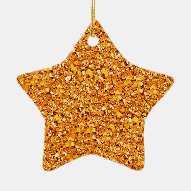 Ornement Étoile En Céramique cristaux de quartz druzy - mandarine orange (Devant)