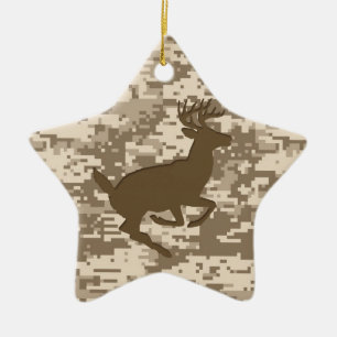 Ornement Étoile En Céramique Desert Beige Digital Camouflage Deer Camo Pattern
