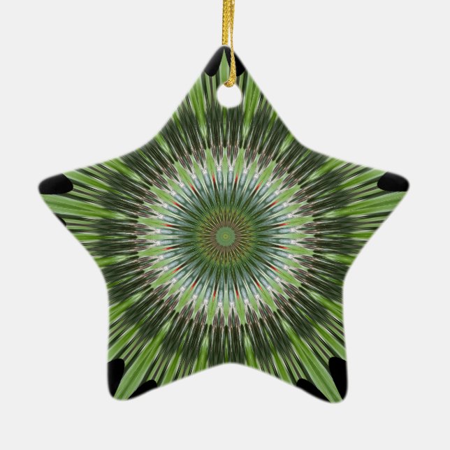 Ornement Étoile En Céramique Design Kaleidoscope noir (Dos)