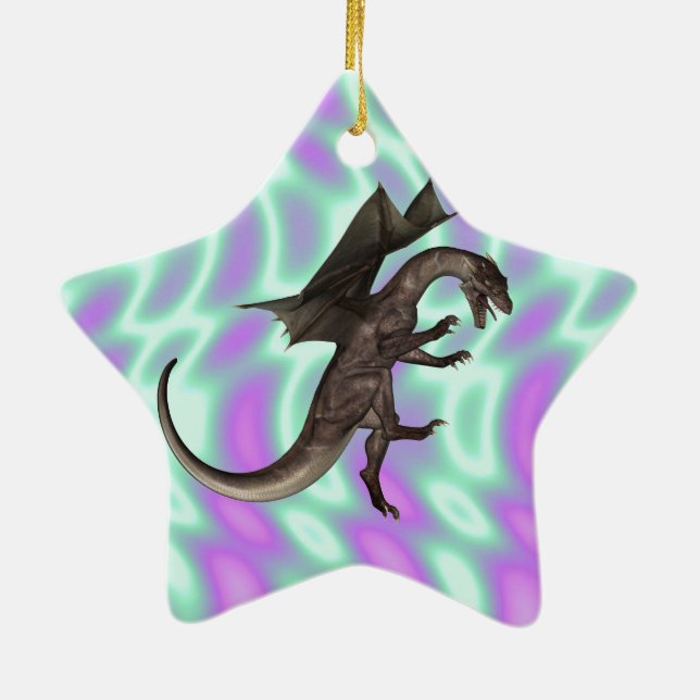 Ornement Étoile En Céramique Dragon (Dos)