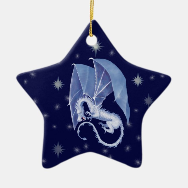 Ornement Étoile En Céramique Dragon d'étoile bleue (Devant)
