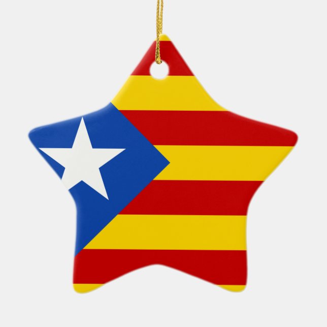 Ornement Étoile En Céramique Drapeau de l'indépendance catalane "L'Estelada Bla (Devant)