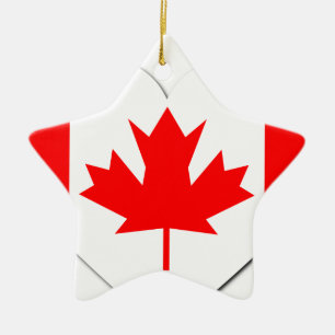 Ornement Étoile En Céramique Drapeau du Canada