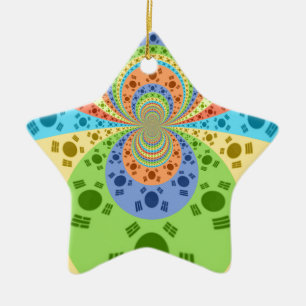 Ornement Étoile En Céramique Drapeau sud-coréen Inspiré Art Abstrait Impression