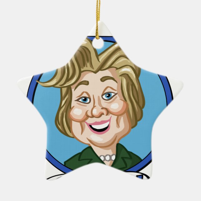 Ornement Étoile En Céramique Élection 2016 de Hilary Clinton (Devant)
