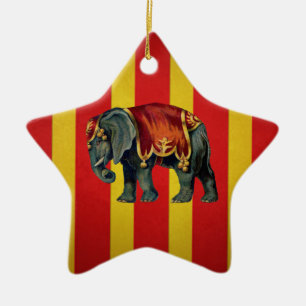 Ornement Étoile En Céramique éléphant de cirque vintage