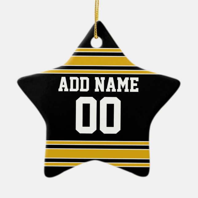 Ornement Étoile En Céramique Équipe Jersey avec nom et numéro personnalisés (Devant)