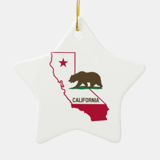 Ornement Étoile En Céramique État de la Californie et d'ours gris