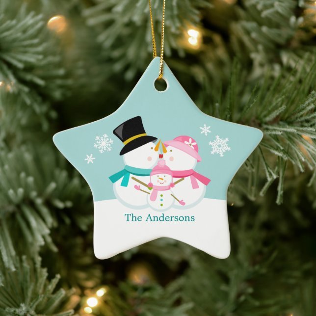 Ornement Étoile En Céramique Famille des trois fêtes de Noël (Arbre)