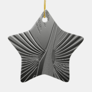 Ornement Étoile En Céramique Feuille de palme chromé Art déco