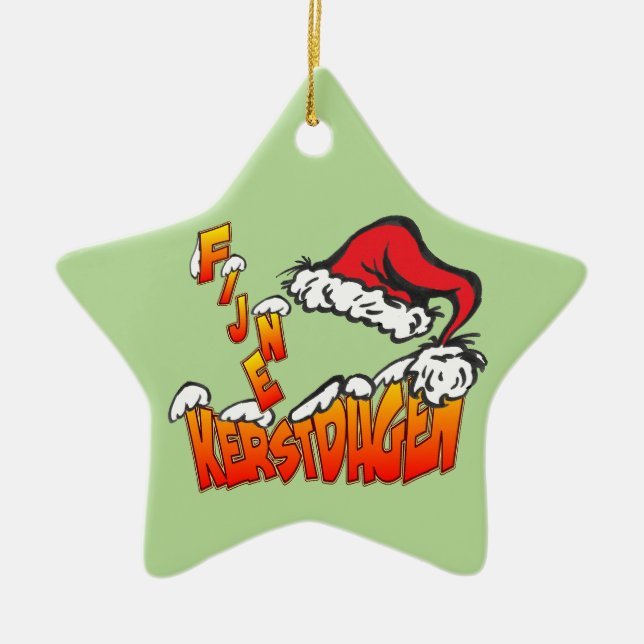 Ornement Étoile En Céramique Fijne Kerstdagen rencontre Kerstmuts Ster Orament (Devant)