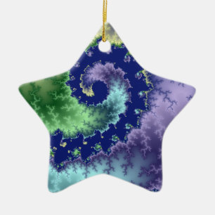 Ornement Étoile En Céramique Flambée de Noël