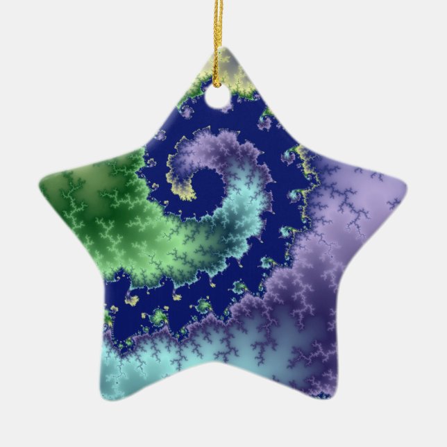 Ornement Étoile En Céramique Flambée de Noël (Devant)