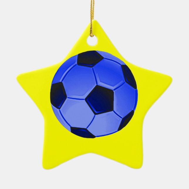 Ornement Étoile En Céramique Football de football américain ou d'association (Devant)