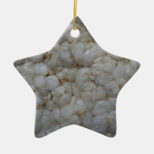 Ornement Étoile En Céramique Gâteau de riz, Alimentation saine, Snack blanc (Devant)