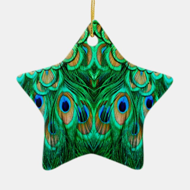 Ornement Étoile En Céramique Glorious Peacock (Devant)