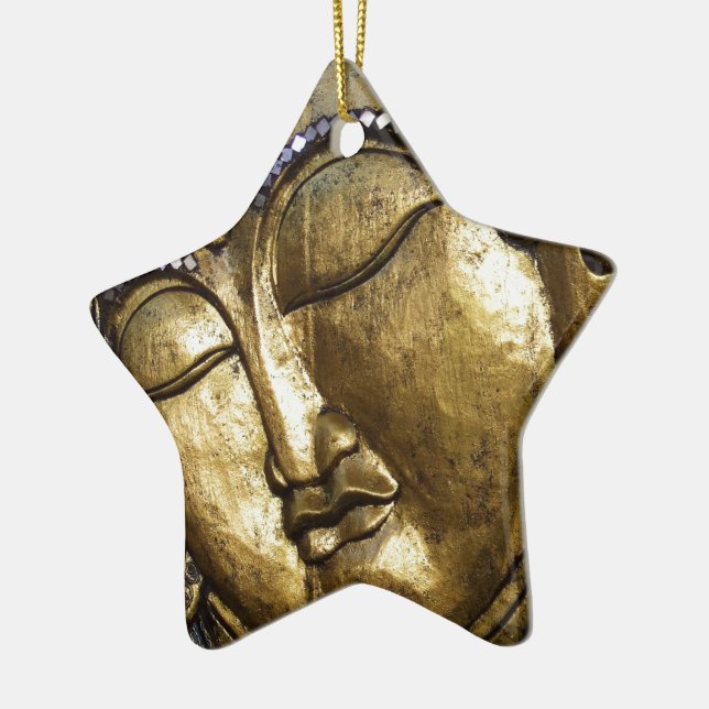 Ornement Étoile En Céramique Golden Bouddha Blessing Inspirational Love (Gauche)