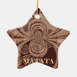 Ornement Étoile En Céramique Hakuna Matata Kenya Giraffe Safari tissé Sourveni