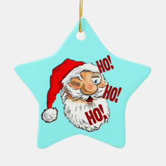 Ornement Étoile En Céramique Ho Ho Ho le père noël