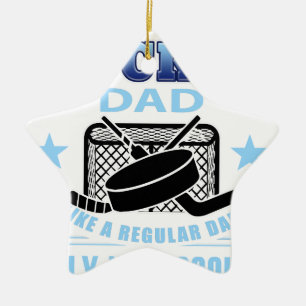ORNEMENT ÉTOILE EN CÉRAMIQUE HOCKEYDAD