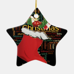 Ornement Étoile En Céramique HoHoHo! Merry Christmas GIFTS and a Happy New Year